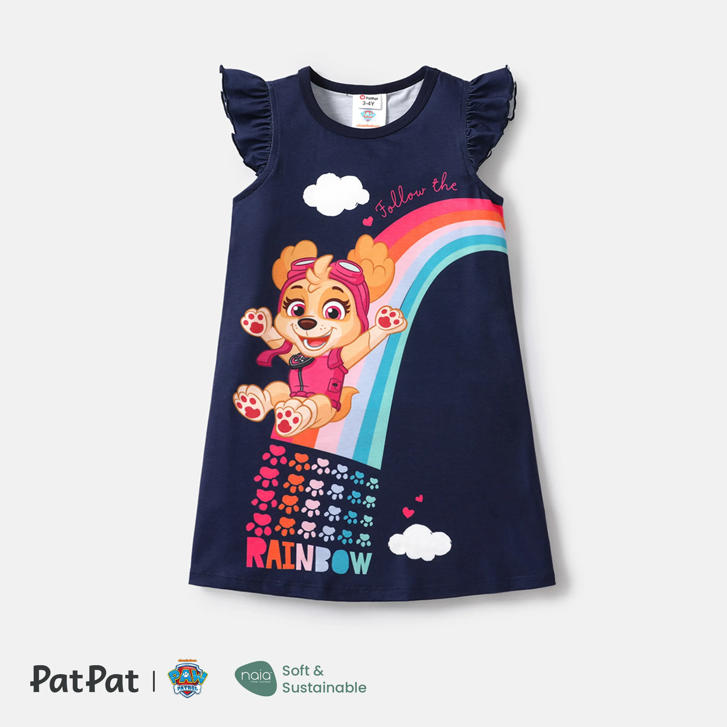PAW Patrol Toddler Girl Rainbow Print Flutter-sleeve Robe