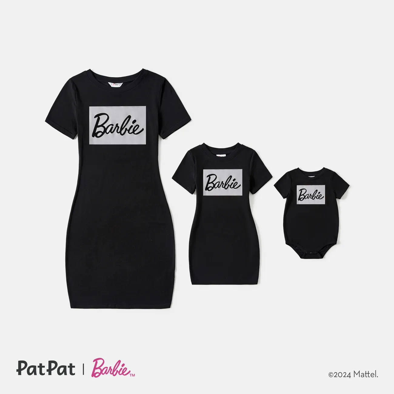 Barbie 母親節 短袖 連衣裙 媽咪寶寶裝 黑色 big image 1