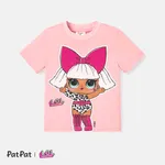 lol. surpresa! camiseta de algodão de manga curta com estampa de personagens infantis/crianças Rosa