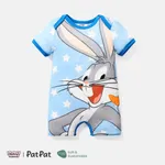 Looney Tunes Baby Boy/Girl Cartoon Animal Print Short-sleeve Naia™ Romper Blue