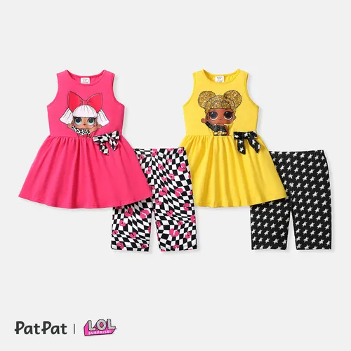 L.O.L. SURPRISE! 2pcs Toddler/Kid Girl Bowknot Design Sleeveless Tee and Shorts Set