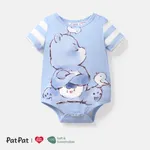 Care Bears Baby Boy/Girl Striped Short-sleeve Graphic Naia™ Romper Light Blue