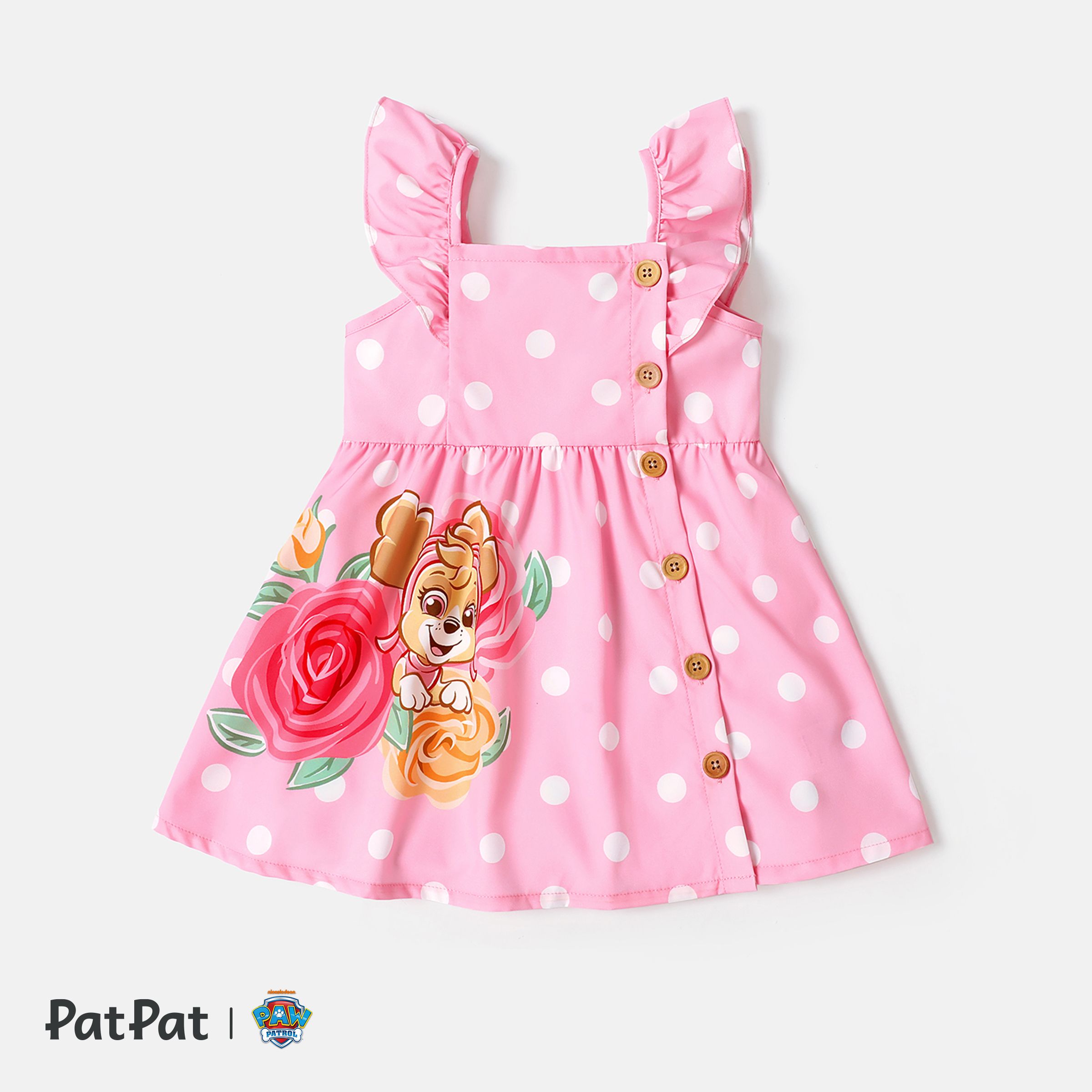 PAW Patrol Toddler Girl Floral Print Flutter-sleeve Dress