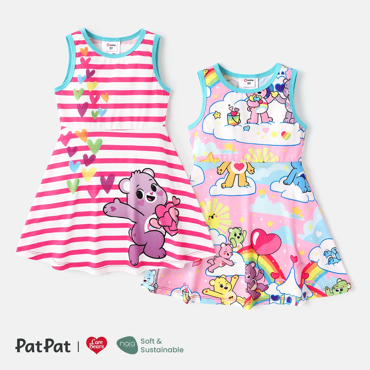 Care Bears Toddler/Kid Girl Sleeveless Dress Multi-color big image 1