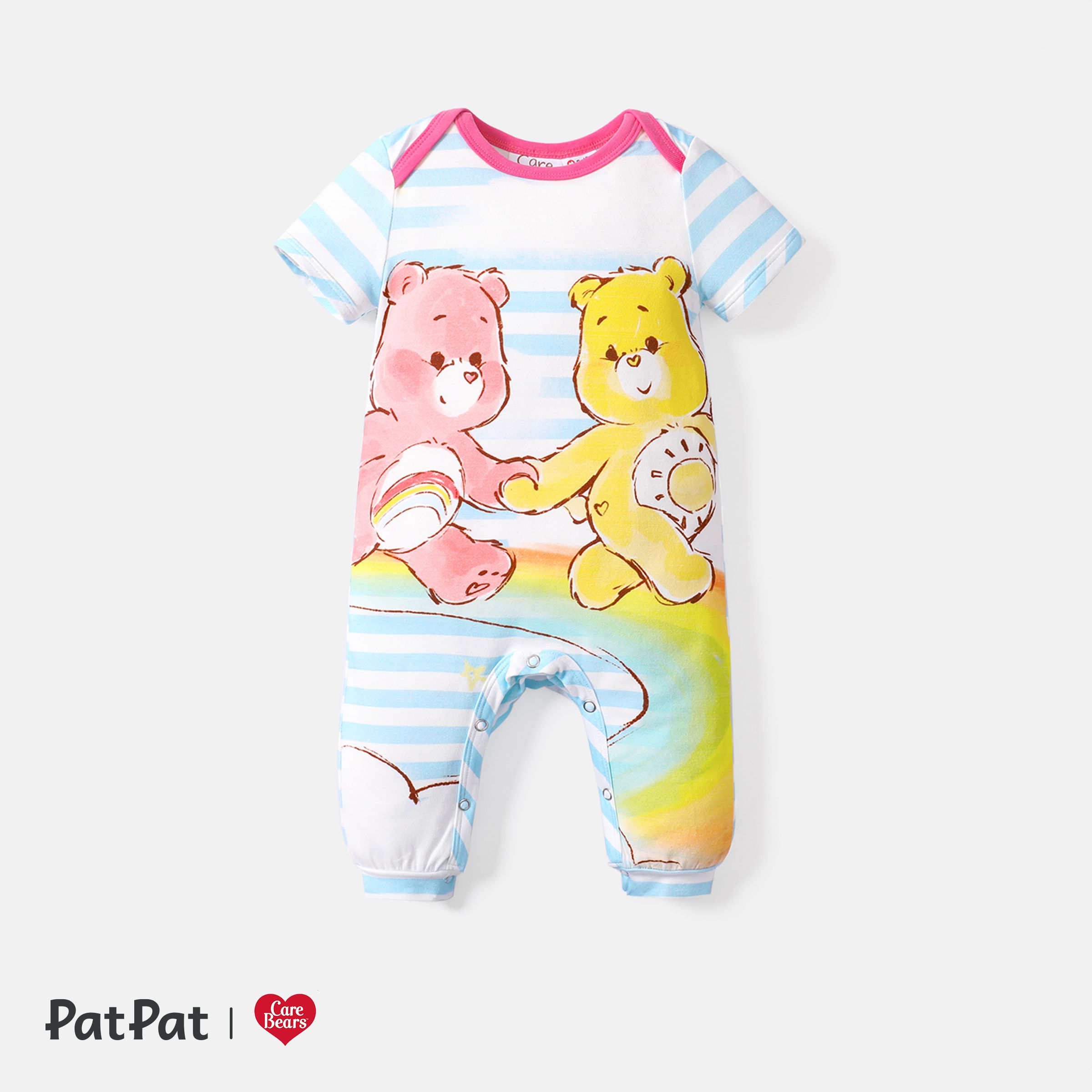 Care Bears Baby Boy/Girl Short-sleeve Bear Print Jumpsuit