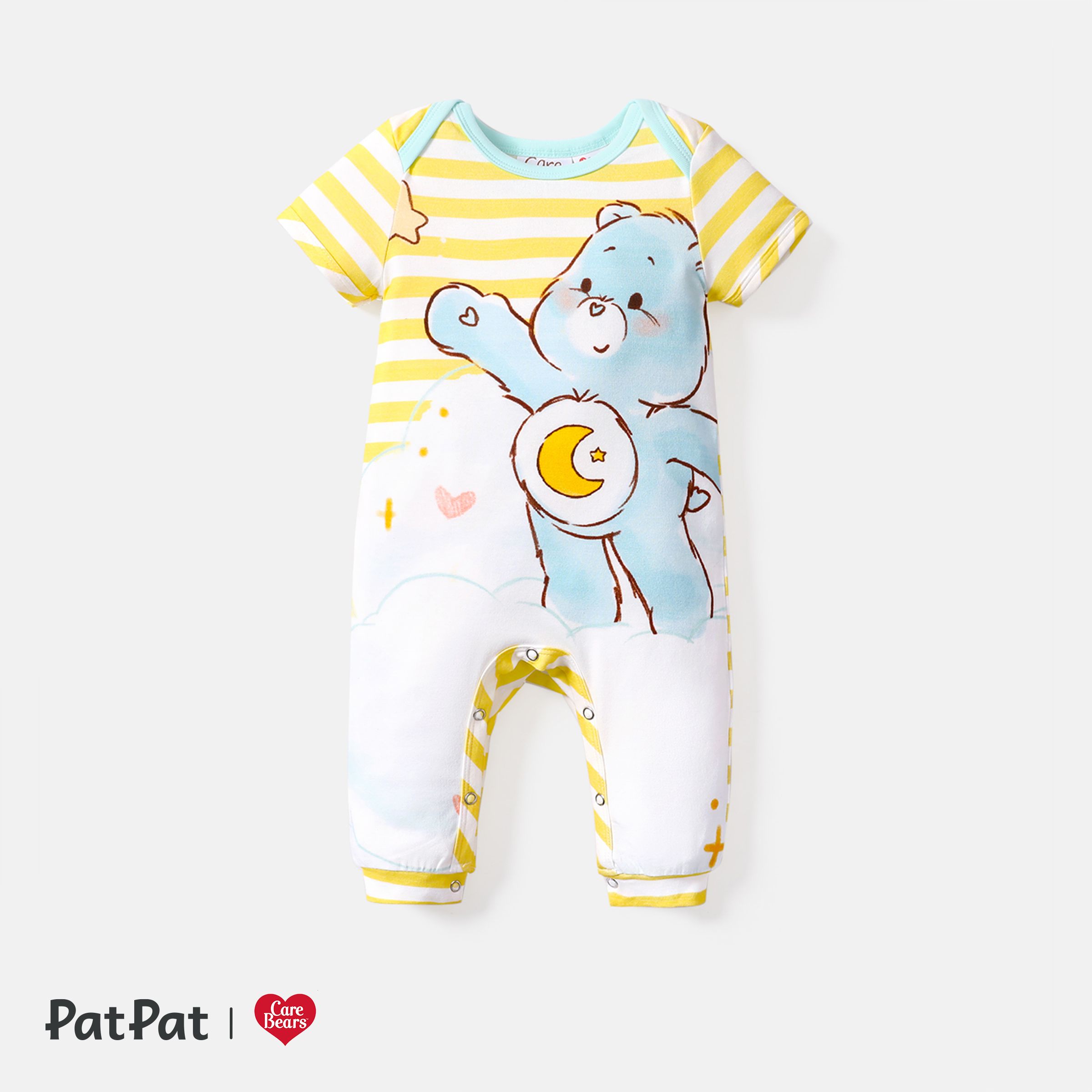 Care Bears Baby Boy/Girl Short-sleeve Bear Print Jumpsuit