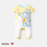 Care Bears Baby Boy/Girl Short-sleeve Bear Print Jumpsuit Yellow