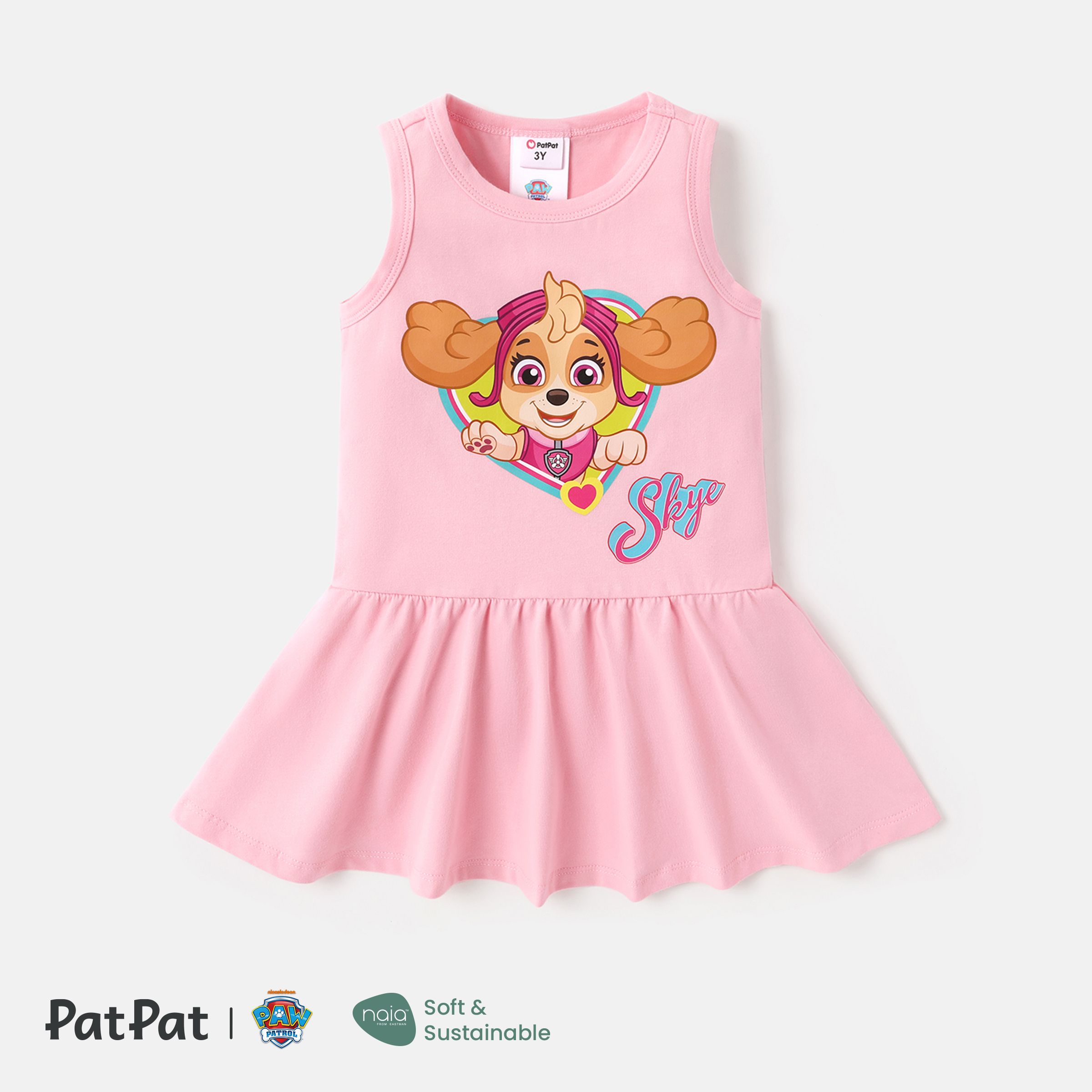 Paw Patrol - Robe Sans Manches En Coton à Imprimé Cœur Pour Petite Fille