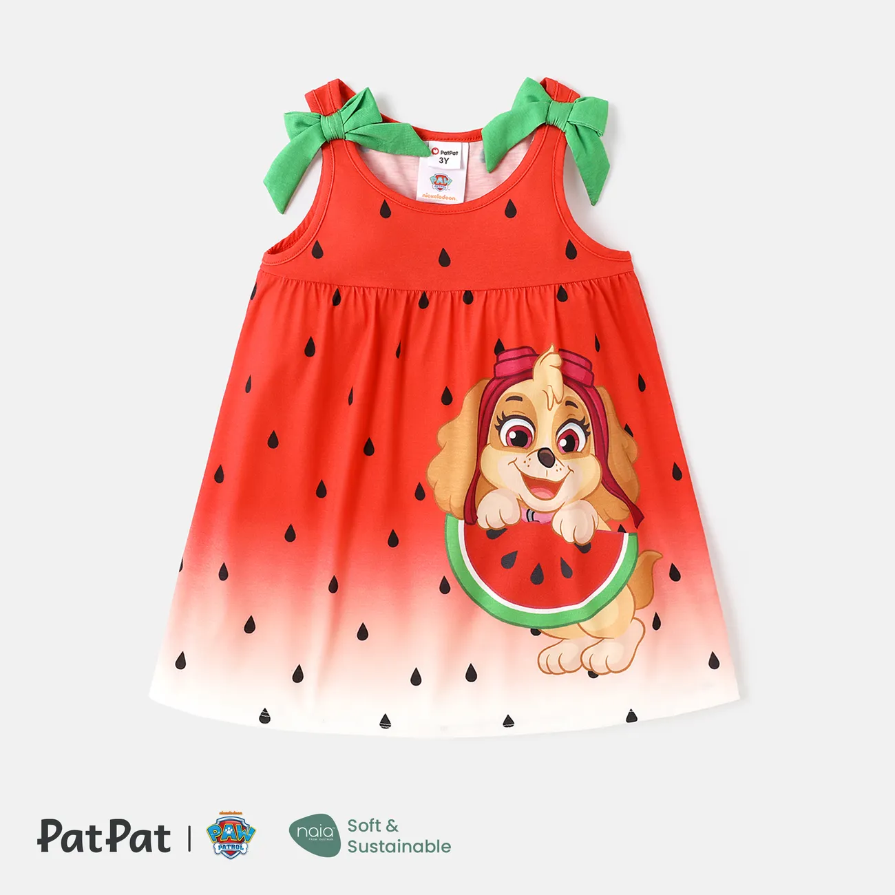 Helfer auf vier Pfoten Kleinkinder Mädchen Tanktop Süß Wassermelone Kleider rot big image 1