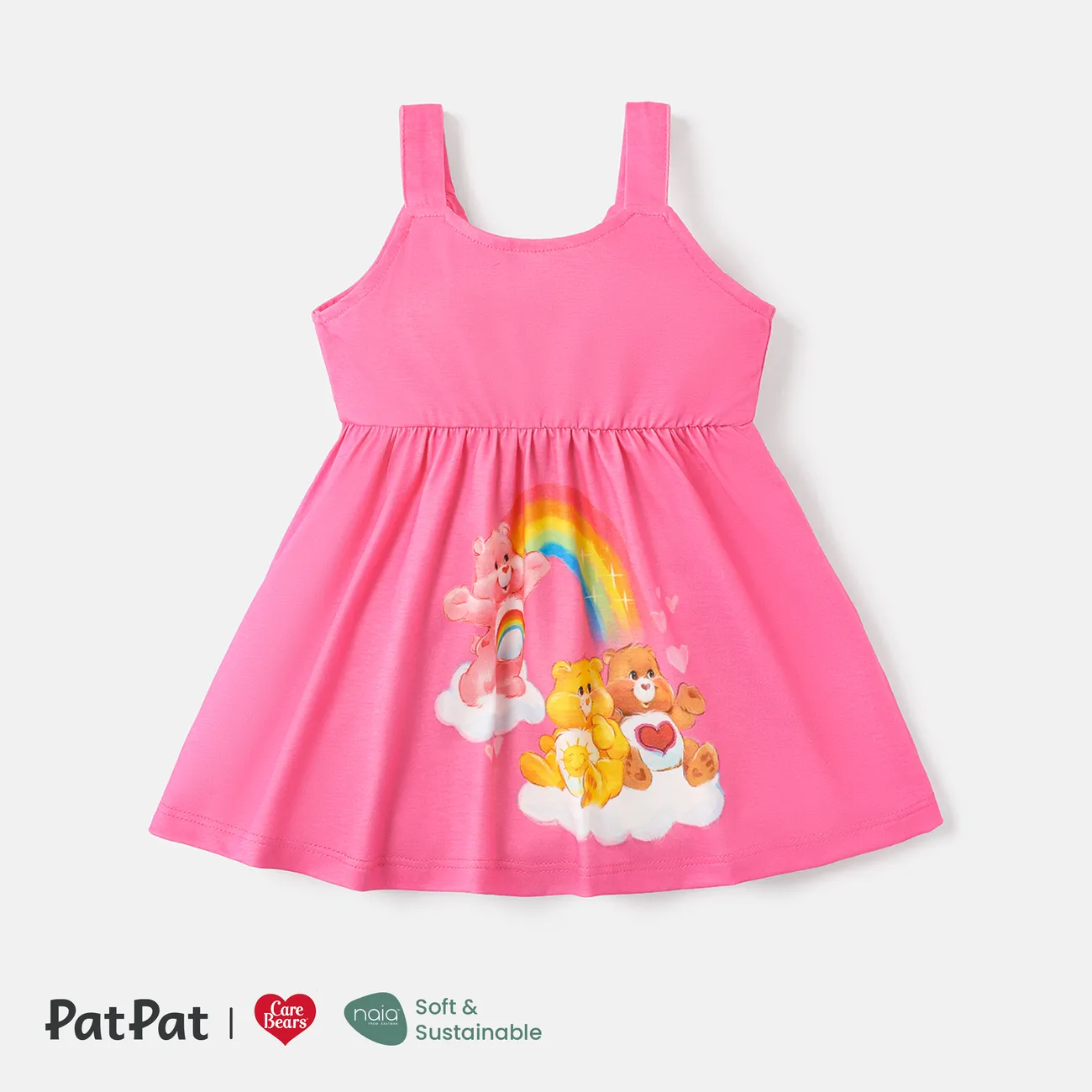 Care Bears Toddler Girl Naia™ Character Print Slip Dress Pink big image 1