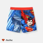 Justice League Character Print Swim Trunks for Brother and Me Red