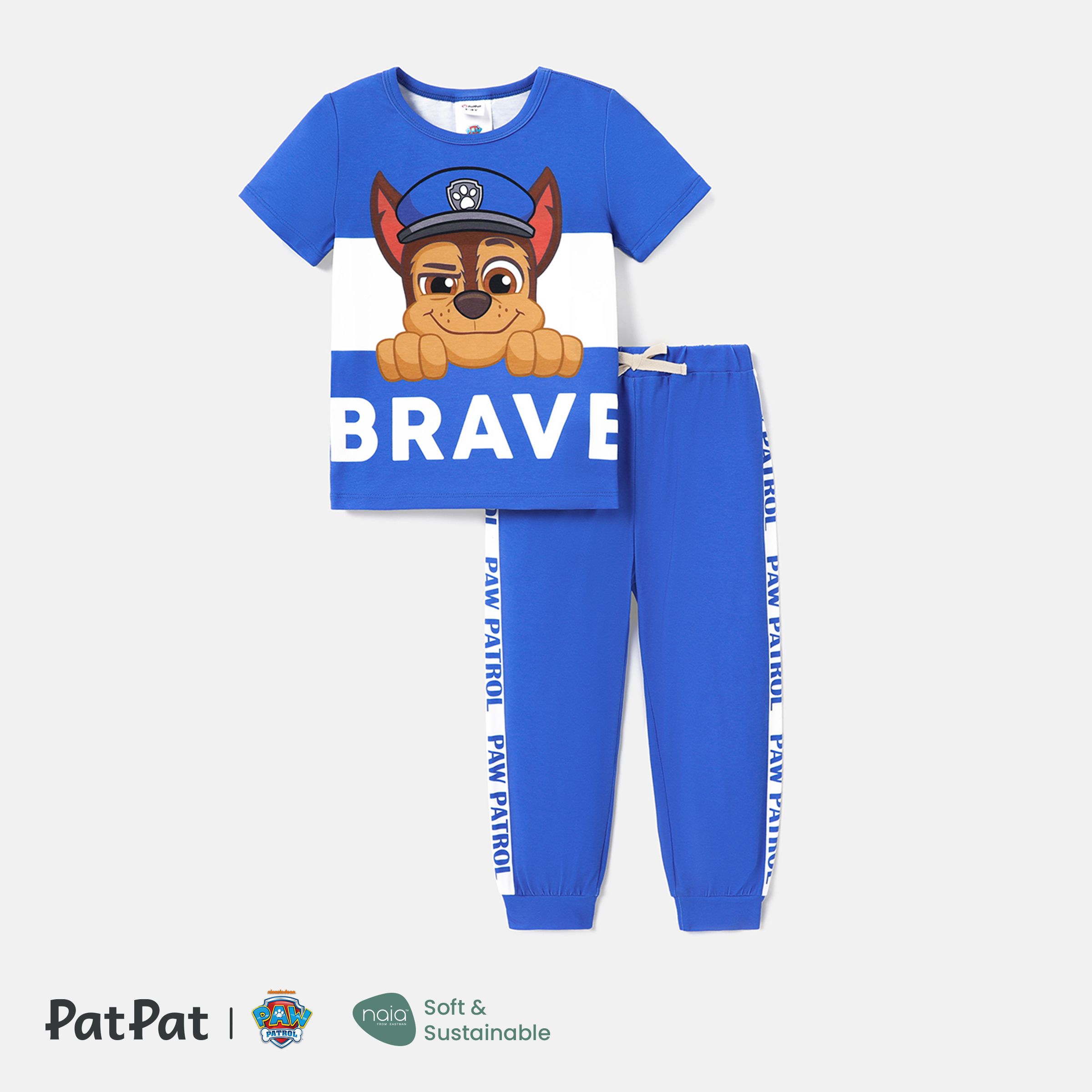 PAW Patrol Toddler Girl/Boy 2pcs Naia™ Character Print Two Tone Tee And Letter Print Pants Set