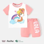 Looney Tunes Baby/Toddler Boy/Girl 2pcs Short-sleeve Graphic Naia™ Tee and Cotton Shorts Set Pink