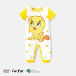 Looney Tunes Baby Girl/Boy Naia™ Character Print Short-sleeve Jumpsuit Yellow