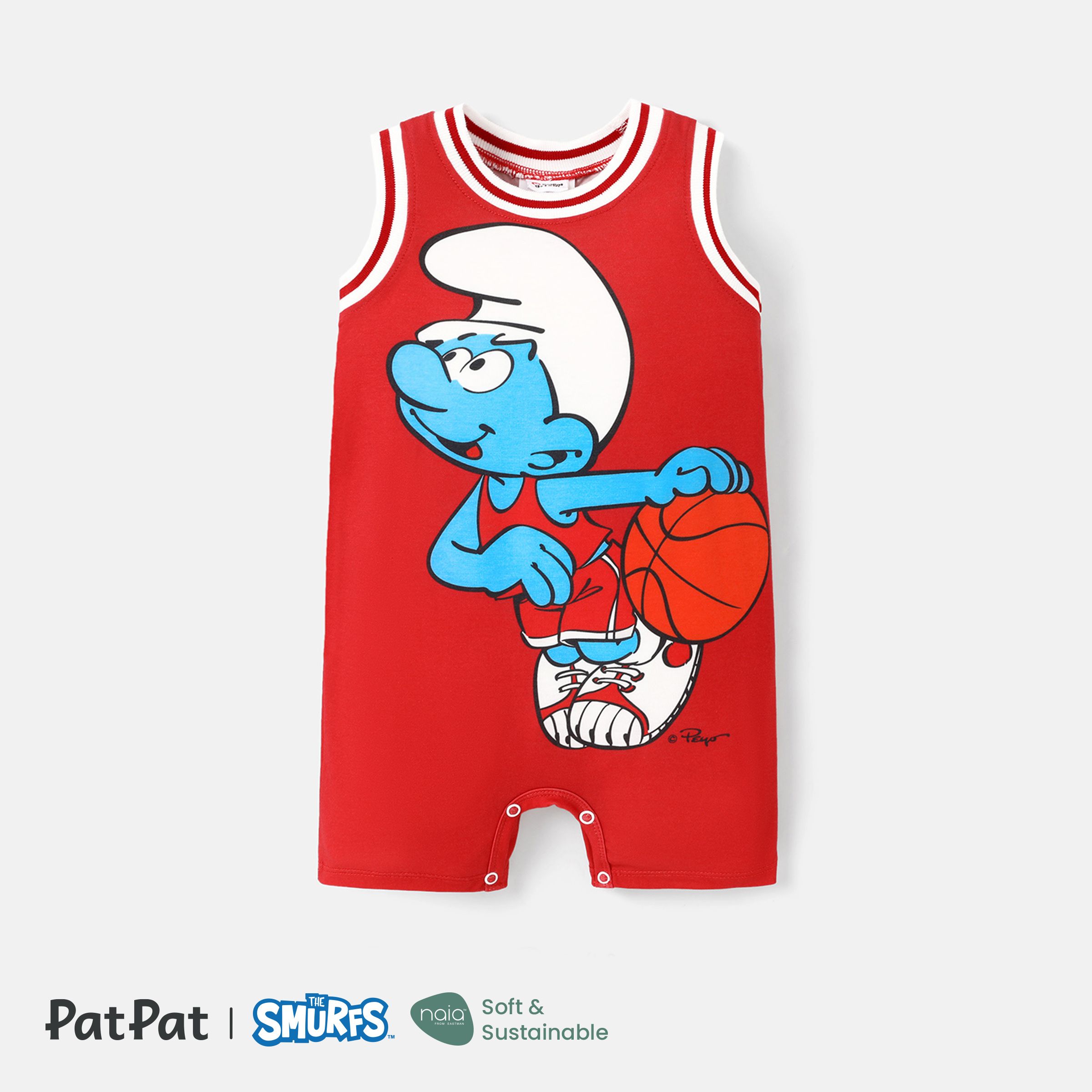 The Smurfs Baby Boy Naiatm Character Print Tank Jumpsuit