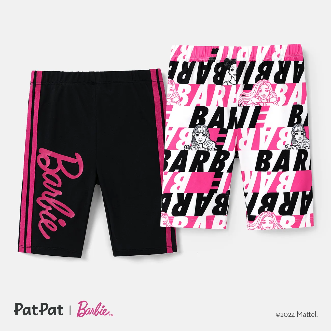 Barbie Kleinkind Mädchen Buchstabenmuster Leggings Shorts rosa big image 1
