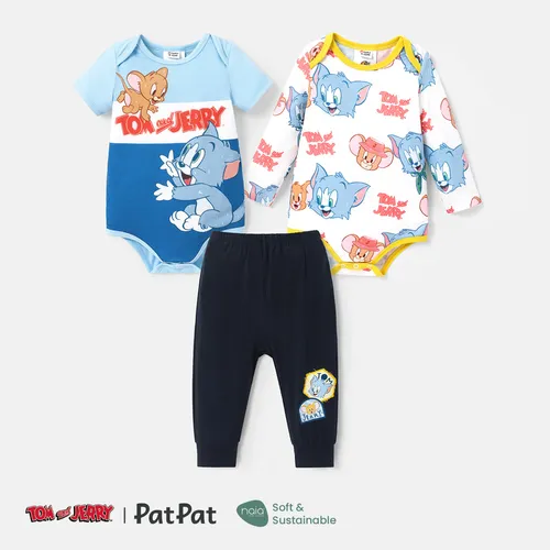 Tom and Jerry 嬰兒 男 多種動物 童趣 短袖 嬰兒套裝