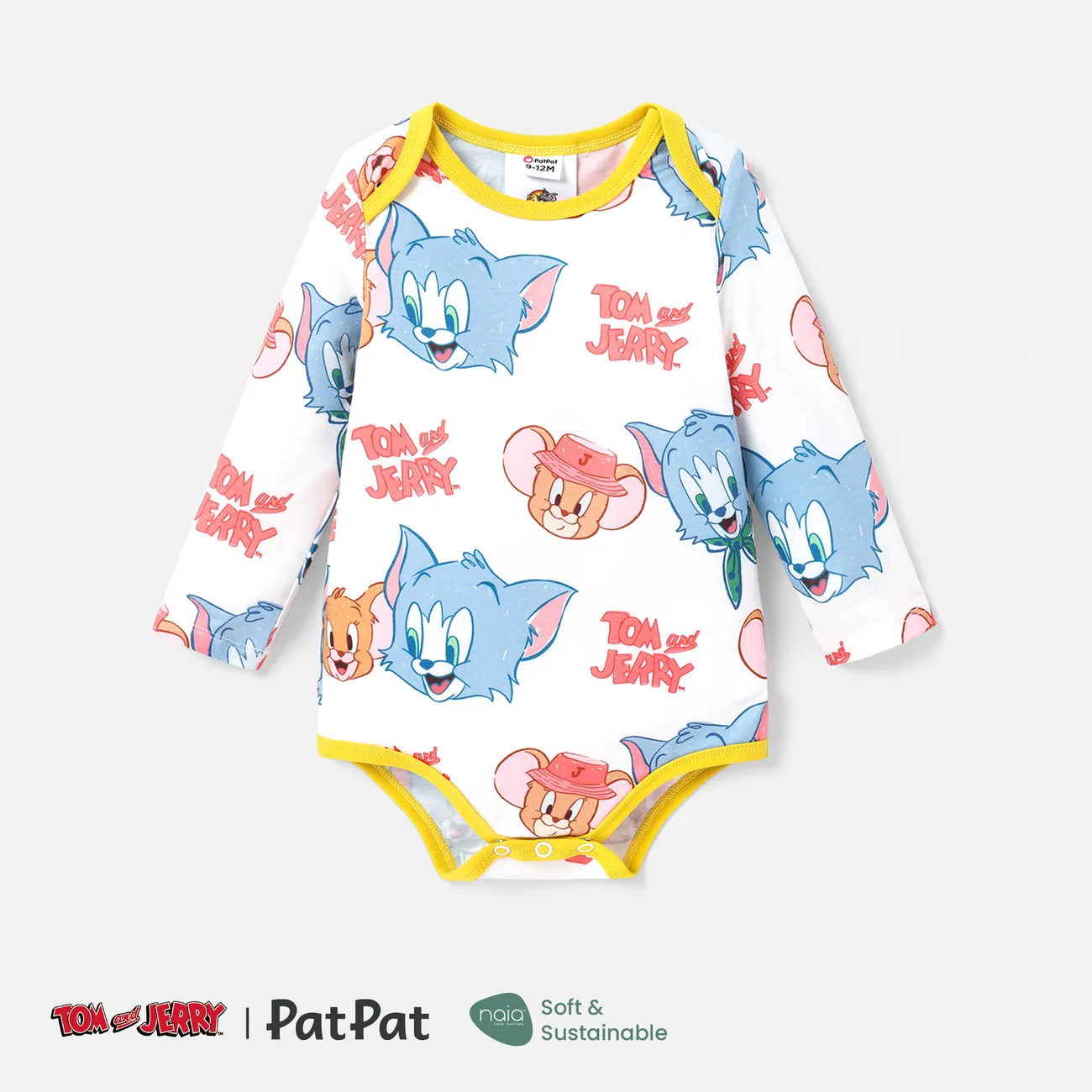 Tom and Jerry 復活節 嬰兒 男 多種動物 童趣 短袖 嬰兒套裝 白色 big image 1