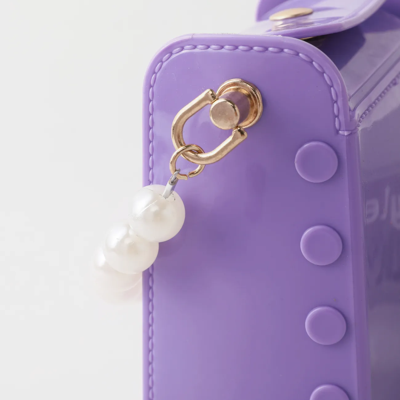 Bolso cuadrado pequeño con candado de amor cruzado de un solo hombro Pearl para niños pequeños Púrpura big image 1