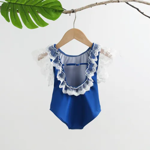  Toddler Girl Sweet Lace Swimsuit 
