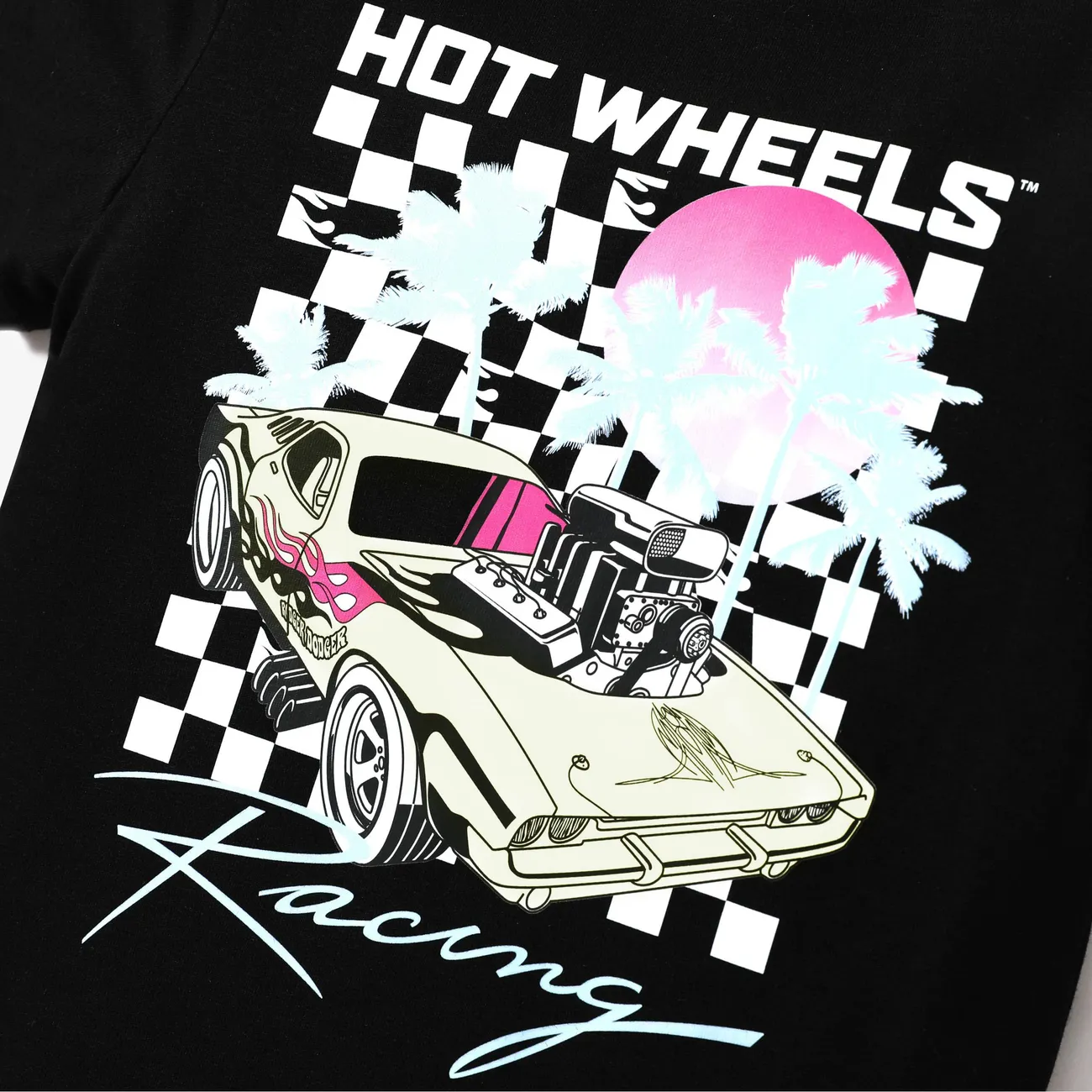 Hot Wheels 2 Stück Kleinkinder Jungen Kindlich T-Shirt-Sets Schwarz und weiß big image 1