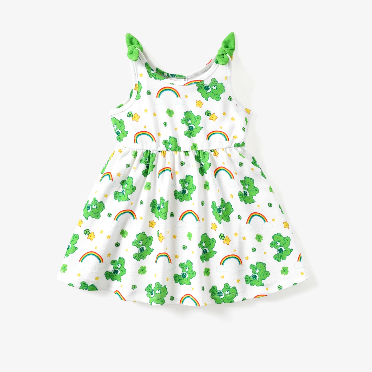 Glücksbärchis St. Patrick's Day Kleinkinder Mädchen Hypertaktil Kindlich Kleider grün big image 1