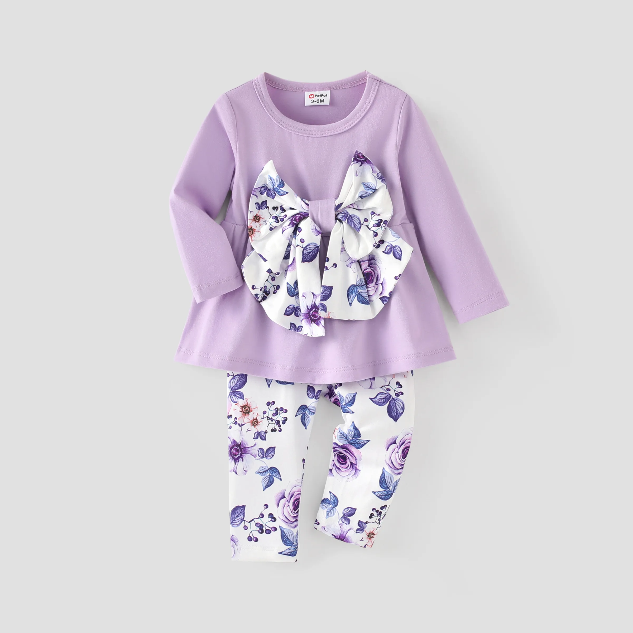 2PCS Baby Girl Hyper-Tactile Design Sweet Floral Top/Pant