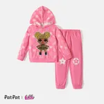 L.O.L. SURPRISE! 2pcs Kid Girl Character Stars Print Hoodie Sweatshirt and Pants Set Pink