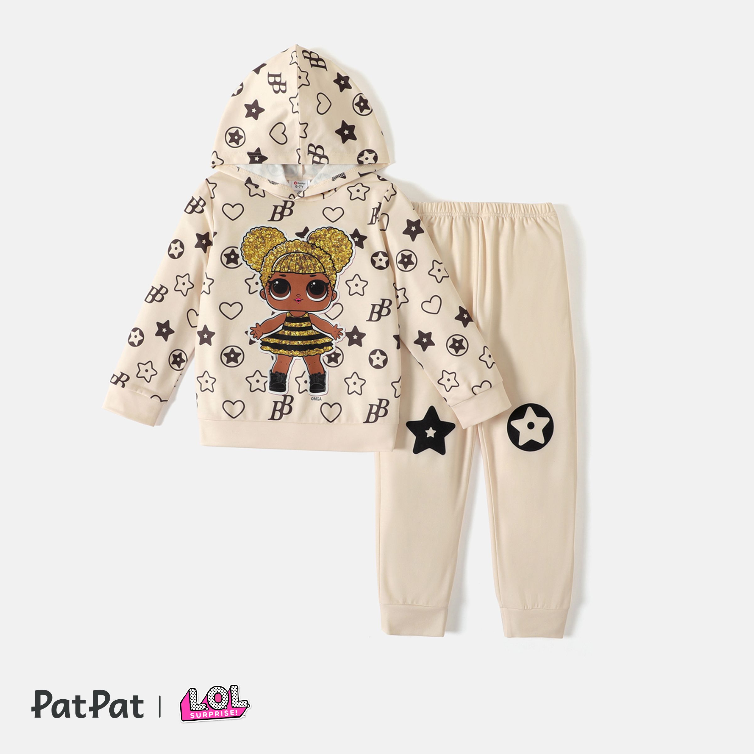 L.O.L. SURPRISE! 2pcs Kid Girl Character Stars Print Hoodie Sweatshirt And Pants Set