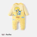 Looney Tunes Baby Boy/Girl Long-sleeve Graphic Striped Jumpsuit Yellow