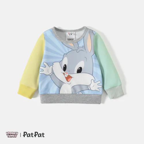 Looney Tunes Baby Boy/Girl Cartoon Print Colorblock Long-sleeve Sweatshirt