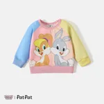 Looney Tunes Baby Boy/Girl Cartoon Print Colorblock Long-sleeve Sweatshirt Light Blue