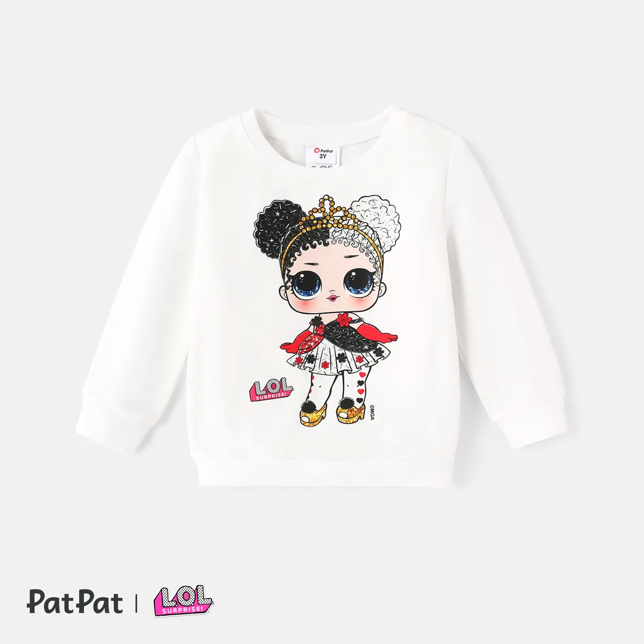 L.O.L. SURPRISE! Toddler Girl Character Print Cotton Pullover Sweatshirt White big image 1