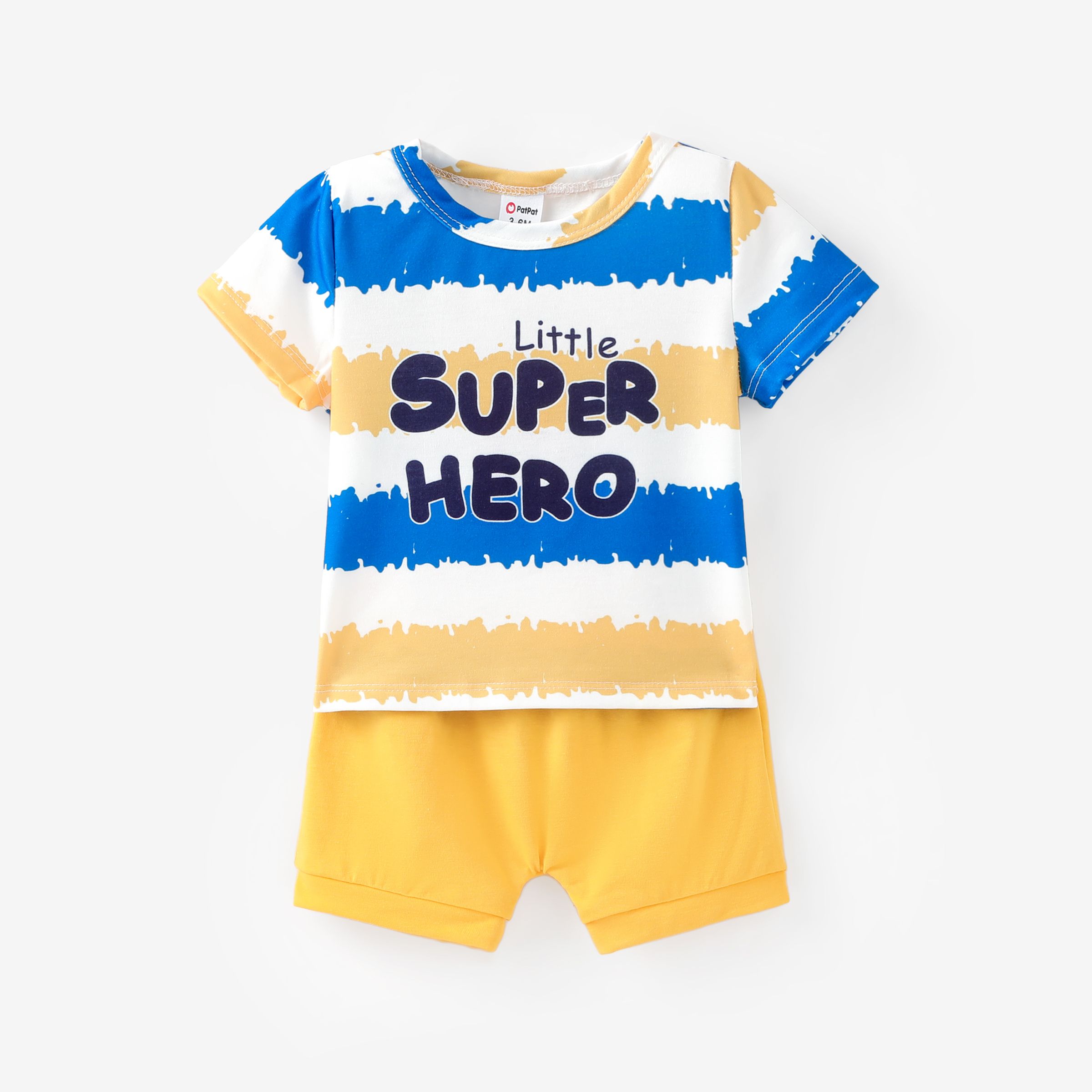 Baby Boy 2pcs Letterï¼Tie-dye Pattern Tee And Shorts Set/ Socks/ Shoes