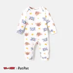Tom and Jerry Baby Girl/Boy Character Print Long-sleeve Cotton Jumpsuit White