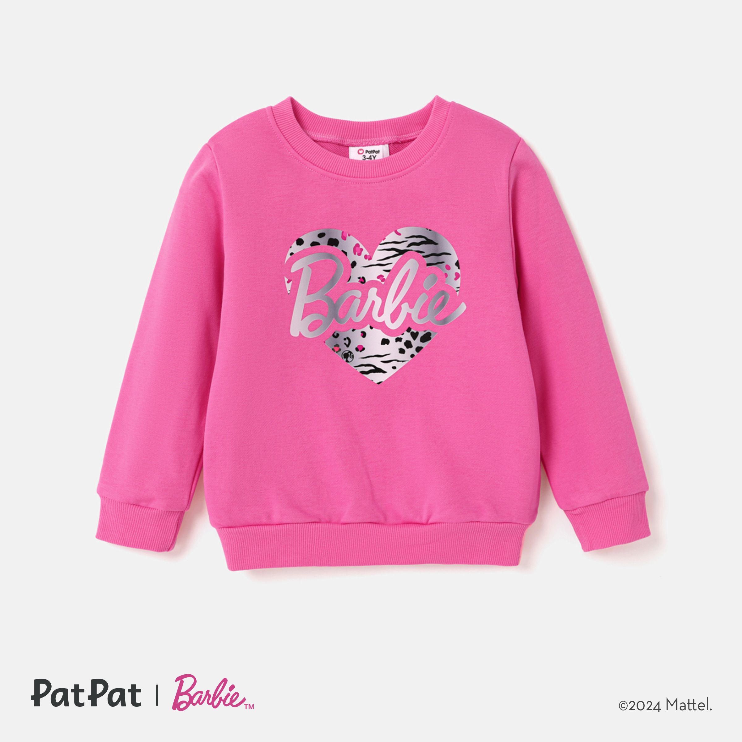 Barbie Mommy And Me Letter Heart Print Long-sleeve Top