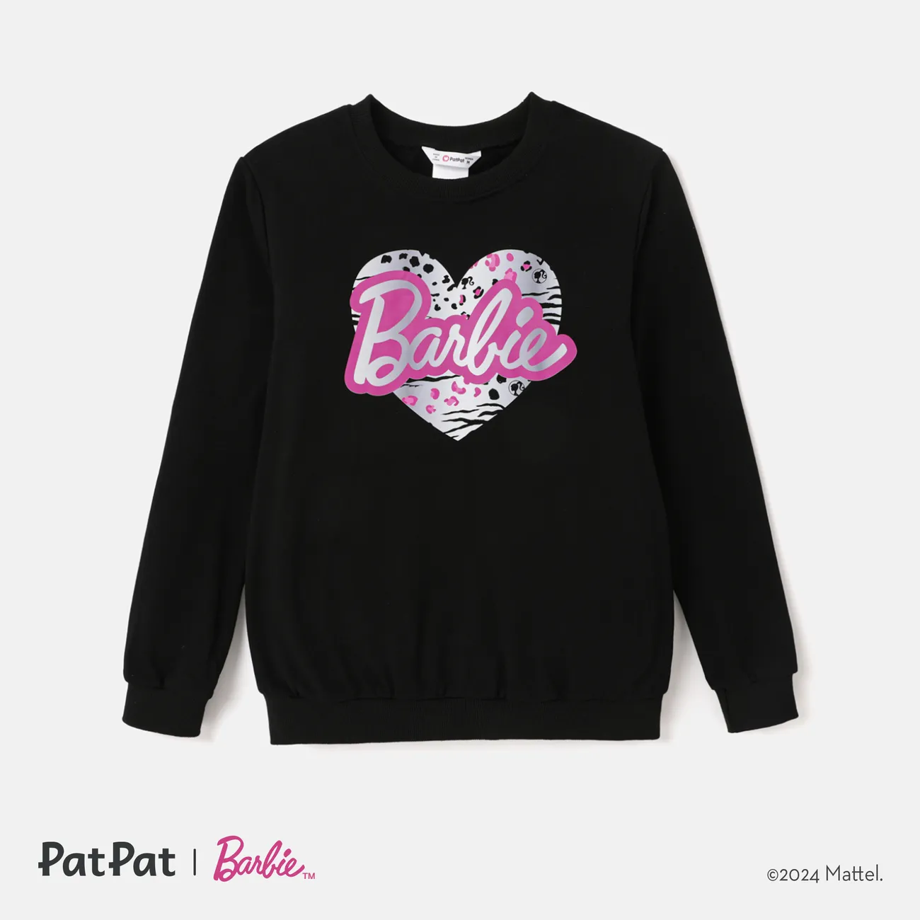 Barbie Mommy and Me Letter Heart Print Long-sleeve Top Colorful big image 1