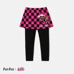 L.O.L. SURPRISE! Toddler Girl Character & Plaid Print Ruffle Overlay 2 In 1 Leggings Hot Pink