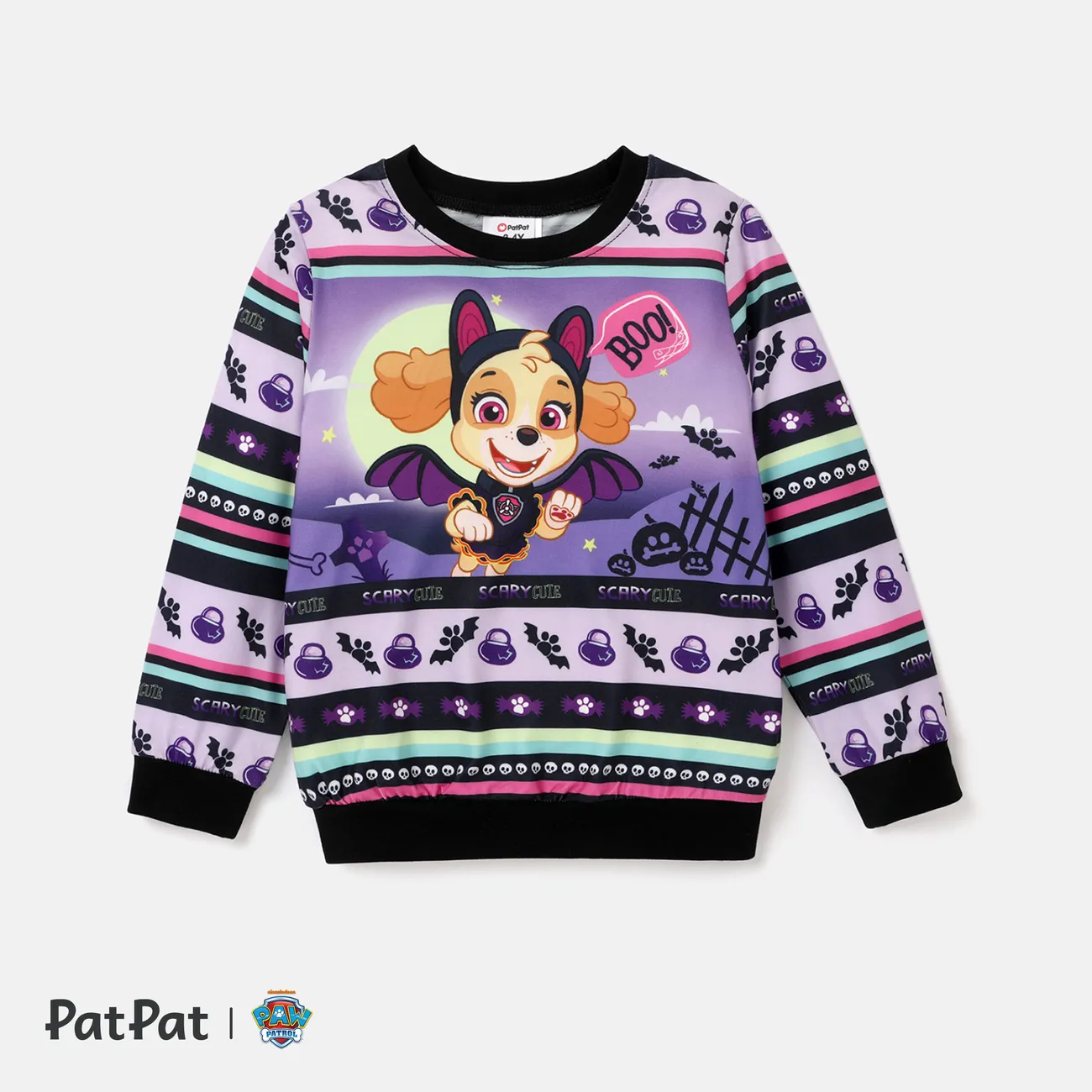 PAW Patrol Halloween Toddler Boys/Girls Fun Graphic Crew Neck Sweatshirt  Purple big image 1