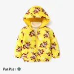 PAW Patrol Toddler Girl/Boy Personagem & Allover Print de manga comprida jaqueta acolchoada com capuz Amarelo