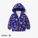 PAW Patrol Toddler Girl/Boy Character & Allover Print Long-sleeve Hooded Quilted Jacket Blue