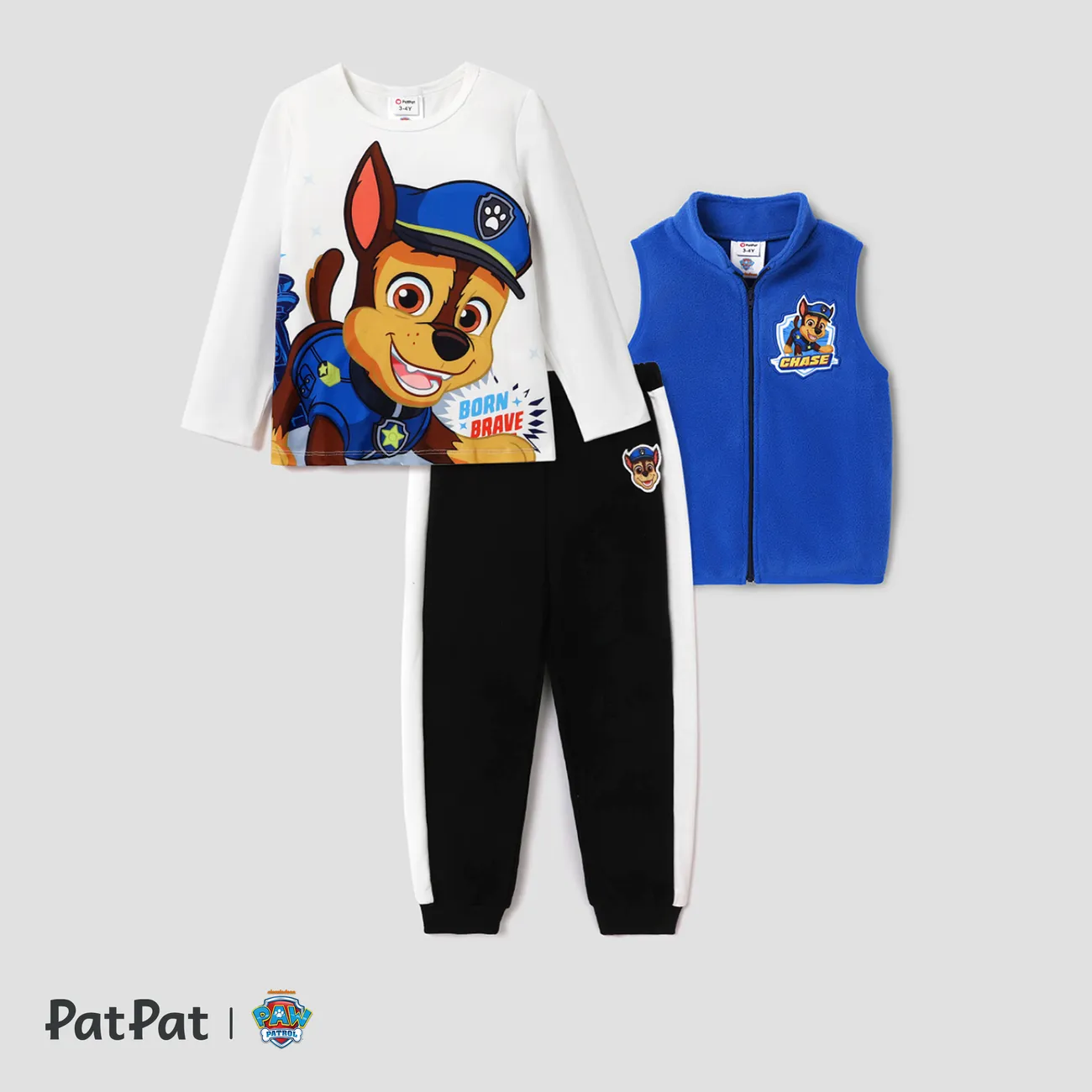 PAW Patrol Toddler Boy Character Print White Top or Blue Waistcoat or Black Pants Blue big image 1