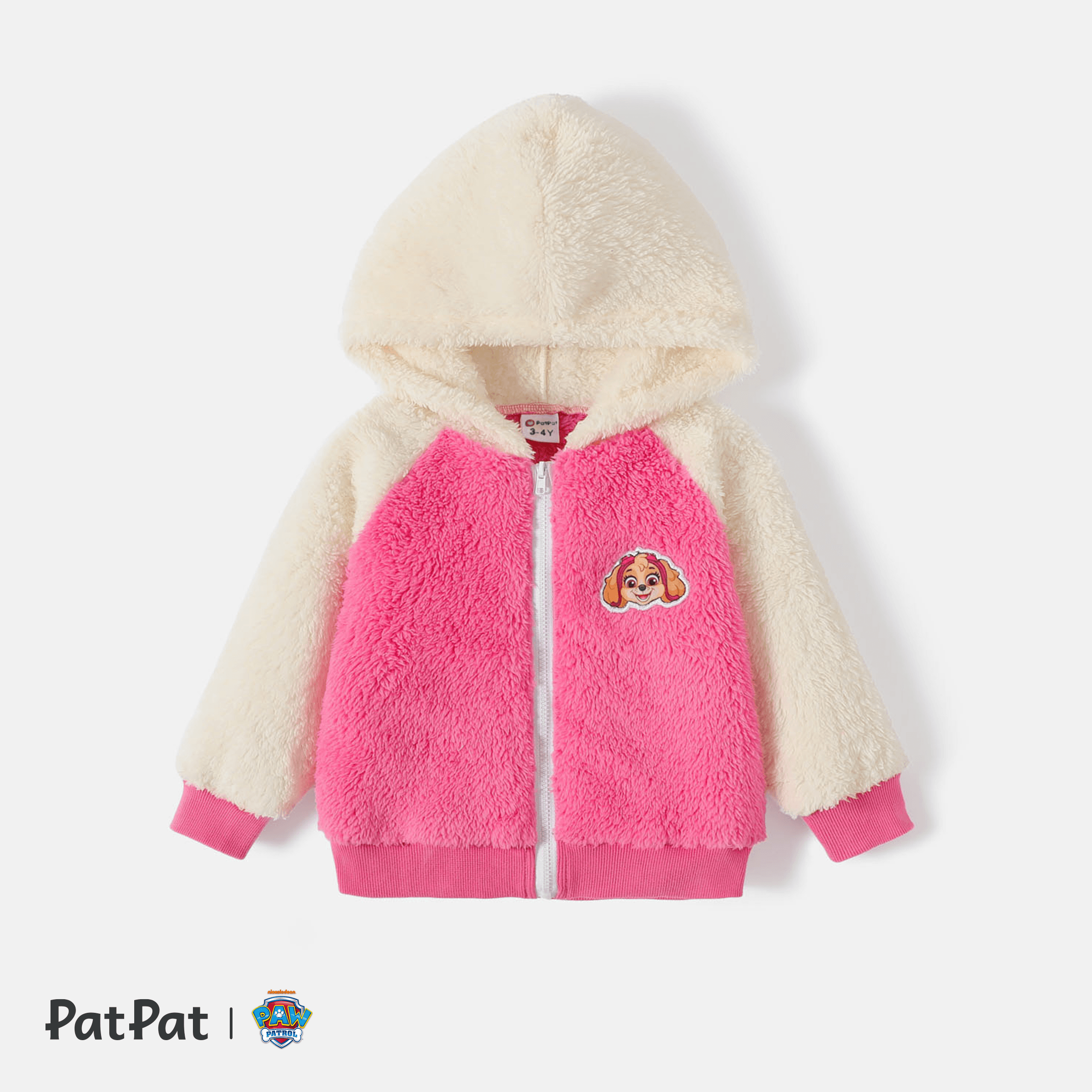 PAW Patrol Toddler Girl/Boy Character Print Plush Long-sleeve Hooded Jacket