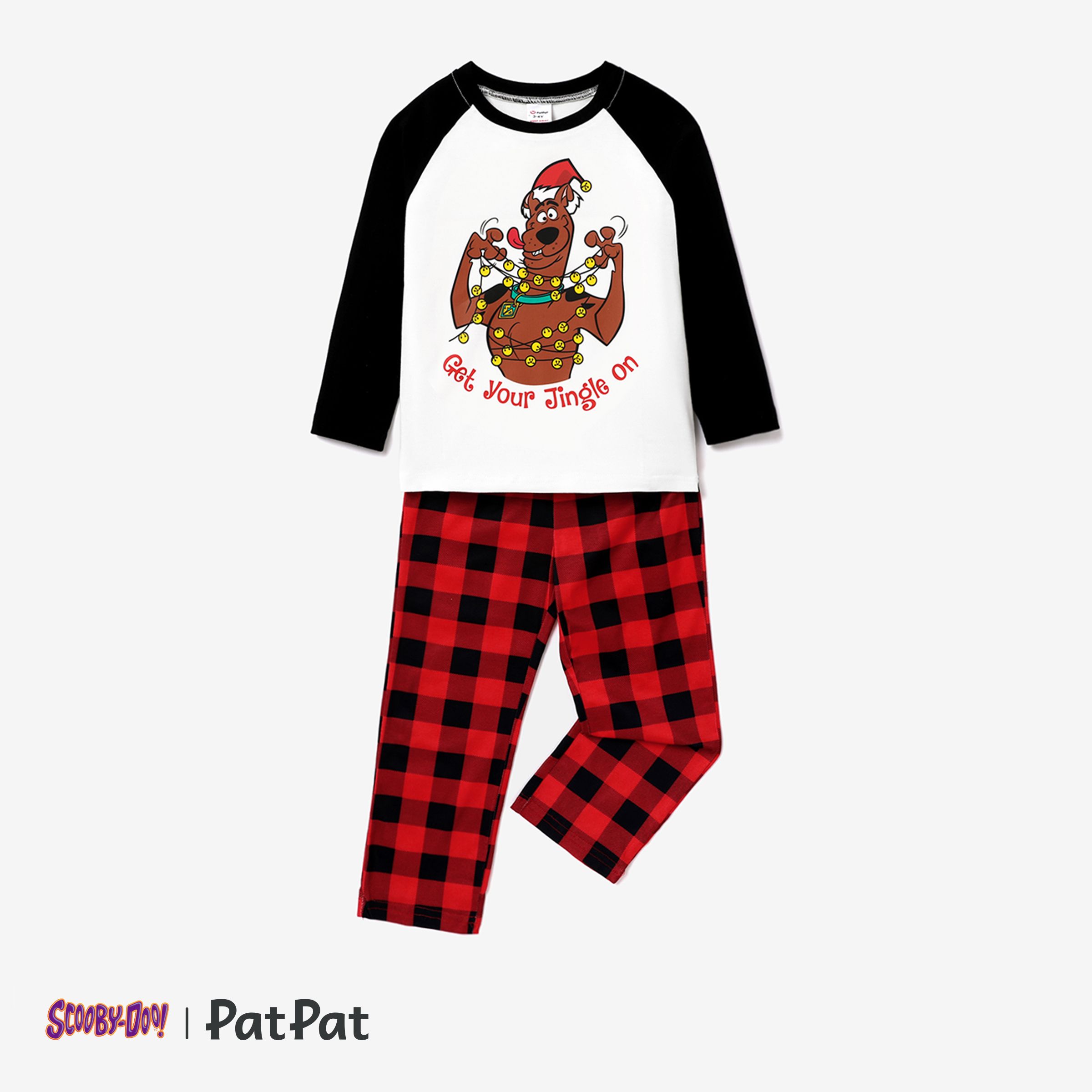 Scooby-Doo Family Matching Christmas Graphic Top And Grid Pants Pajamas Sets(Flame Resistant)