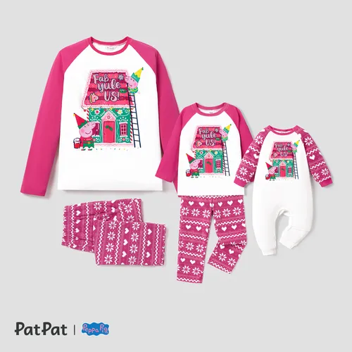 Peppa Pig Christmas Mommy and Me Character Print Pajamas Sets (Flame Resistant)