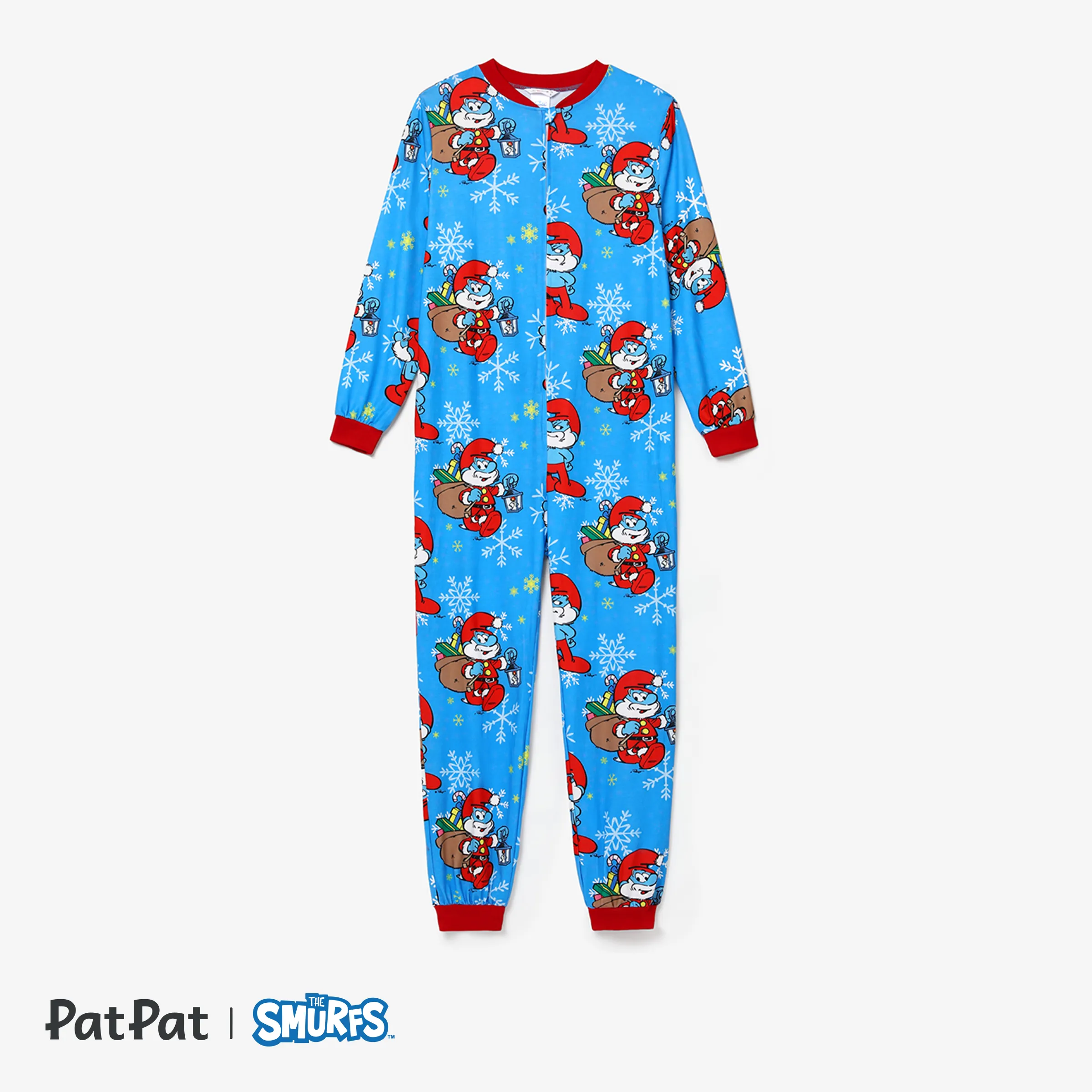 

The Smurfs Christmas Pattern Print Colorblock Family Matching Onesies Pajamas(Flame Resistant)