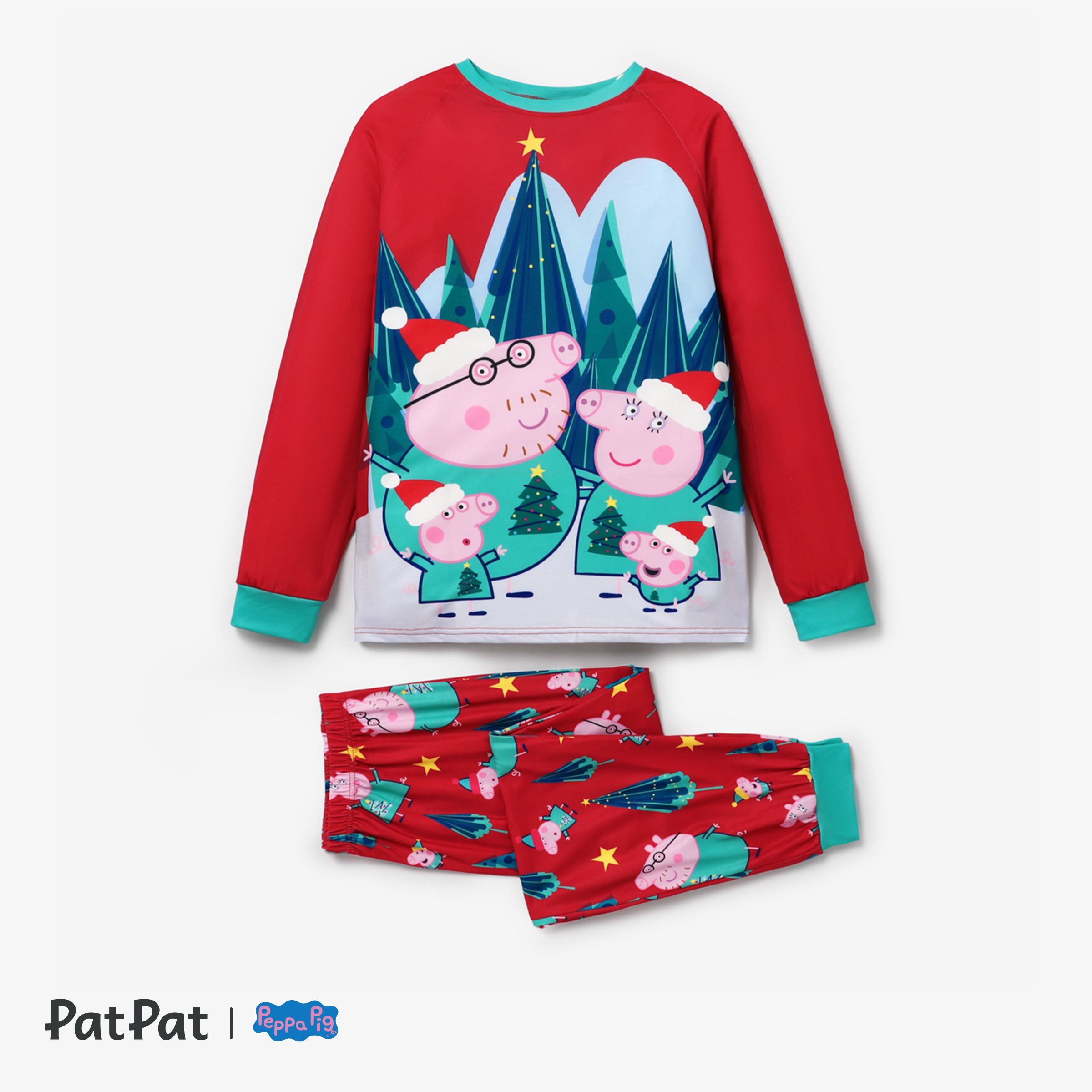 

Peppa Pig Christmas Family Matching Character Print Long-sleeve Pajamas Sets(Flame Resistant)