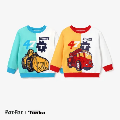 Tonka Contrasting Color Positioning Printed Sweatshirt