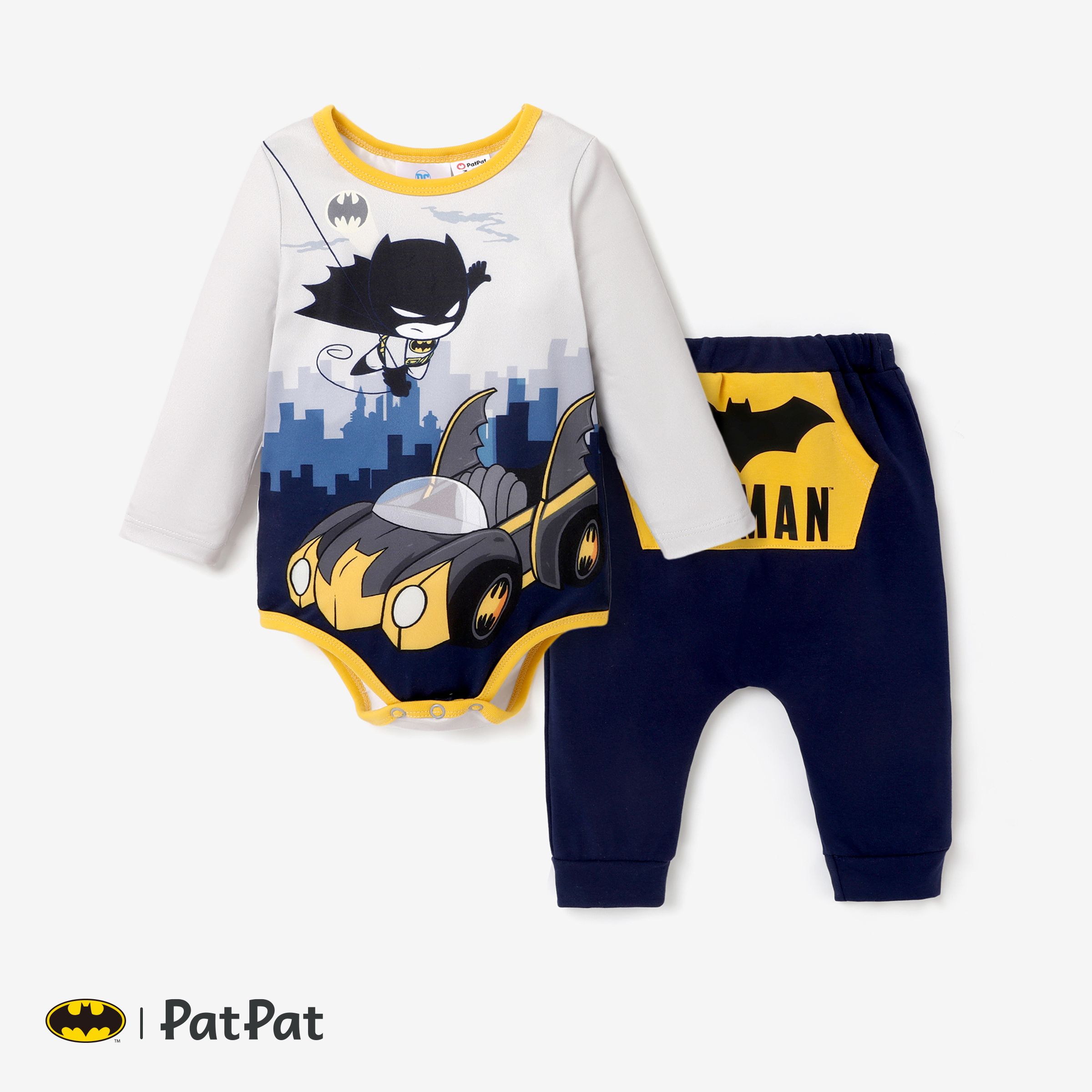 Batman Baby Boy Super-héros Color Block Combinaison Ensemble