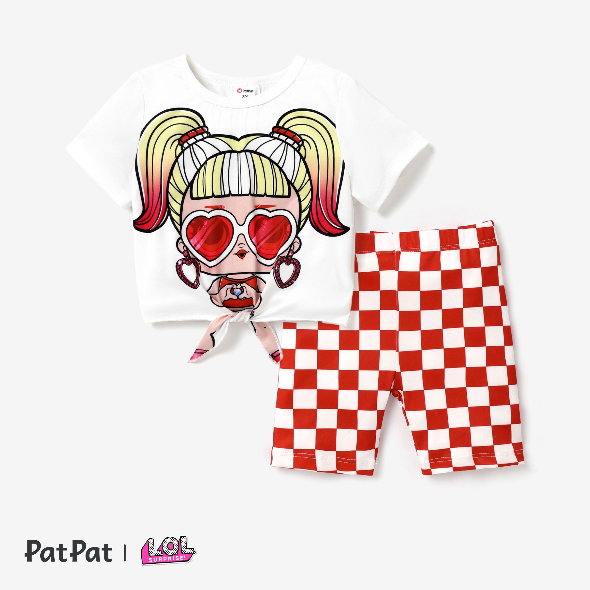 L.O.L. SURPRISE! Kid/Toddler Girl Graphic Printed Short-Sleeved T-Shirt With Short Cycling Pants Suit